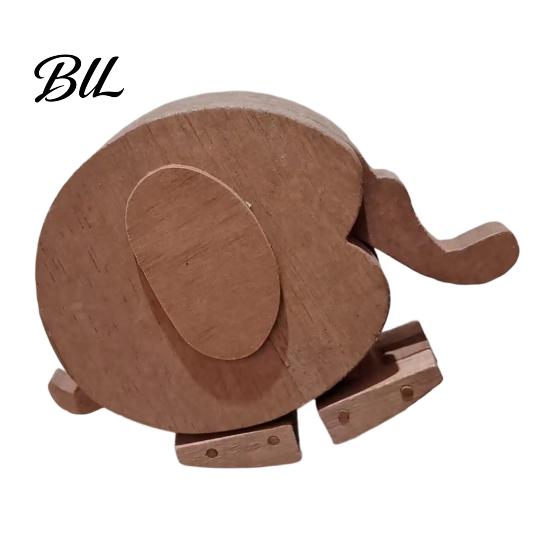 Kids Wooden Animal Toy Handmade Walking Figurine Educational Rabbit Elephant Turtle Creative Play Statue Funny Mechanical Kinetic Sculpture for Girls