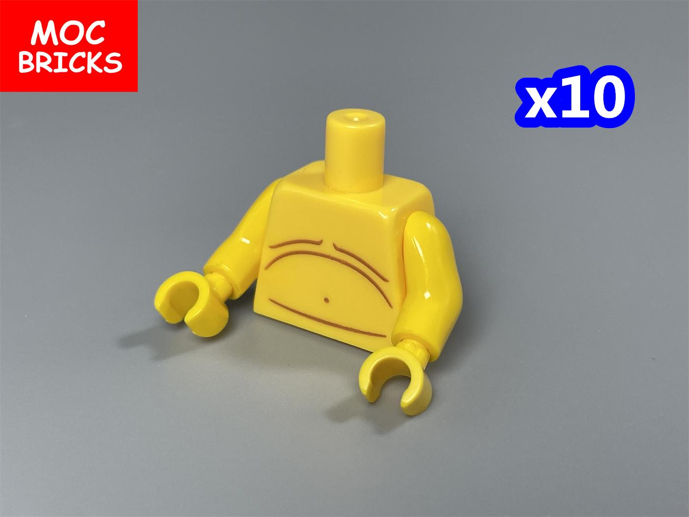 10 stuks MOC Bakstenen Torso Lichaam Man Spierbroek 4cm Figuur Component Deeltjes Gemonteerde Bouwstenen Kinderspeelgoed
