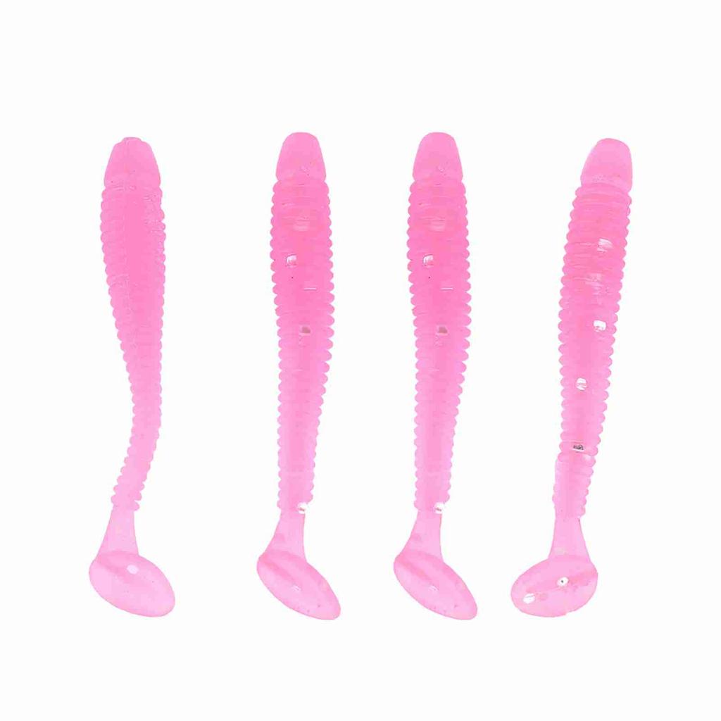 50PCS 5cm Soft Plastic Fishing Lures T Tail Grub Worm Baits Fish Tackle Accessory