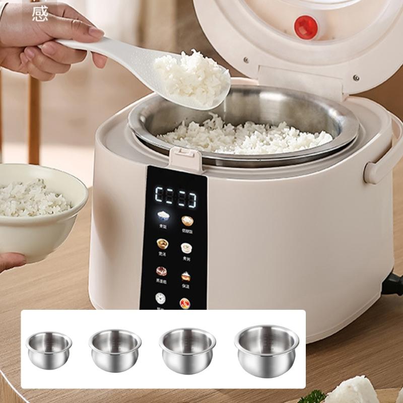 Multiple Capacity Electric Cooker Inner Pot 2L to 5L Sizes Stainless Steel Surfaces Enhanced Heat Distribution System