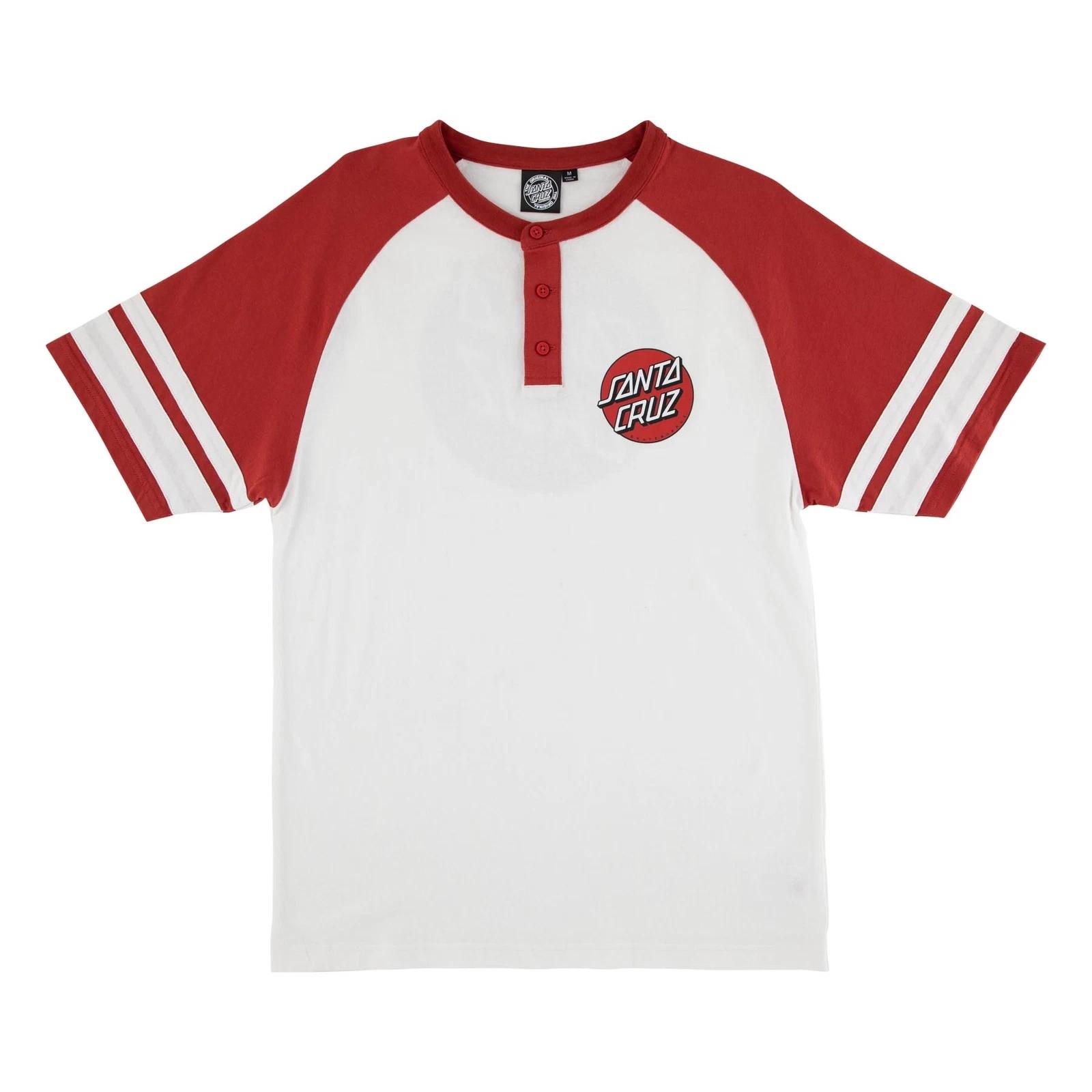 Santa Cruz Skateboards Shirt Cruz Bond Henly Top White/Red 3XL