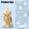 Snowflake Candy Bags Christmas Transparent Cookie Popcorn Packaging Plastic Bag Christmas Wedding Birthday Party Gift Bags