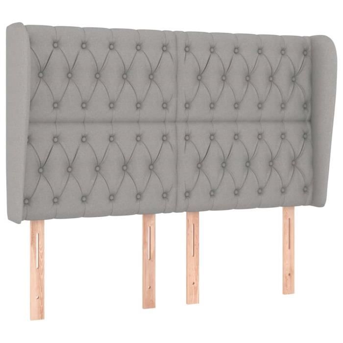 VidaXL Headboard with Ears Light Grey 147x23x118-128 Cm Fabric3118290