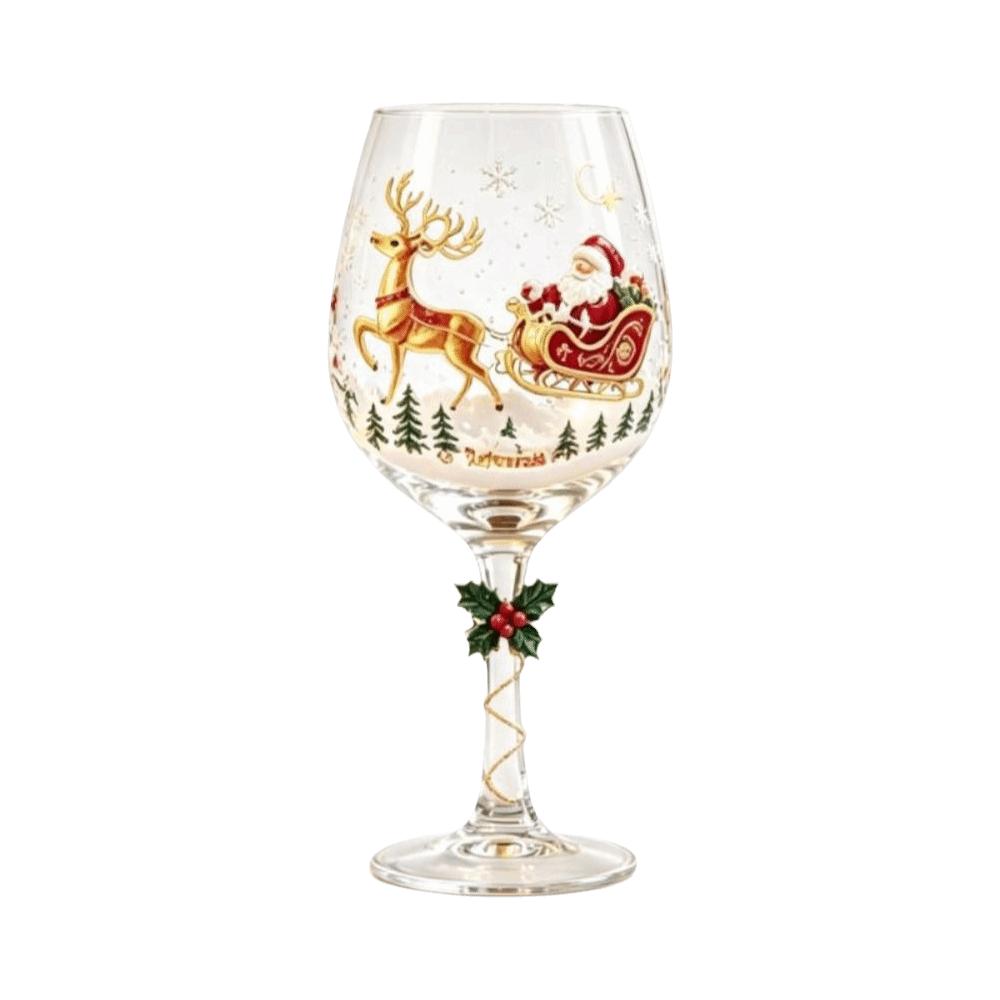 Glassware Santa Claus Christmas Wine Glass Elk Transparent Glass Goblet Snowman 3D Creative Tall Glass Christmas