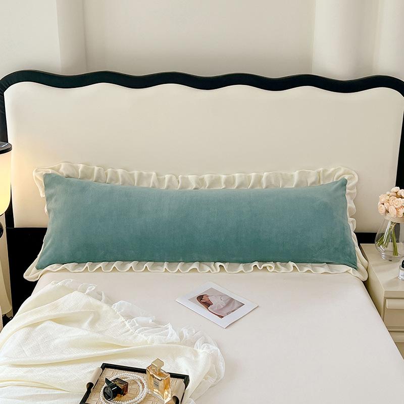 1pcs Rectangular Ruffled Double Pillow Cover Double Layer Flannel Large Pillowcase Four Season Universal Home Textile Bedding Pillowcase No Core