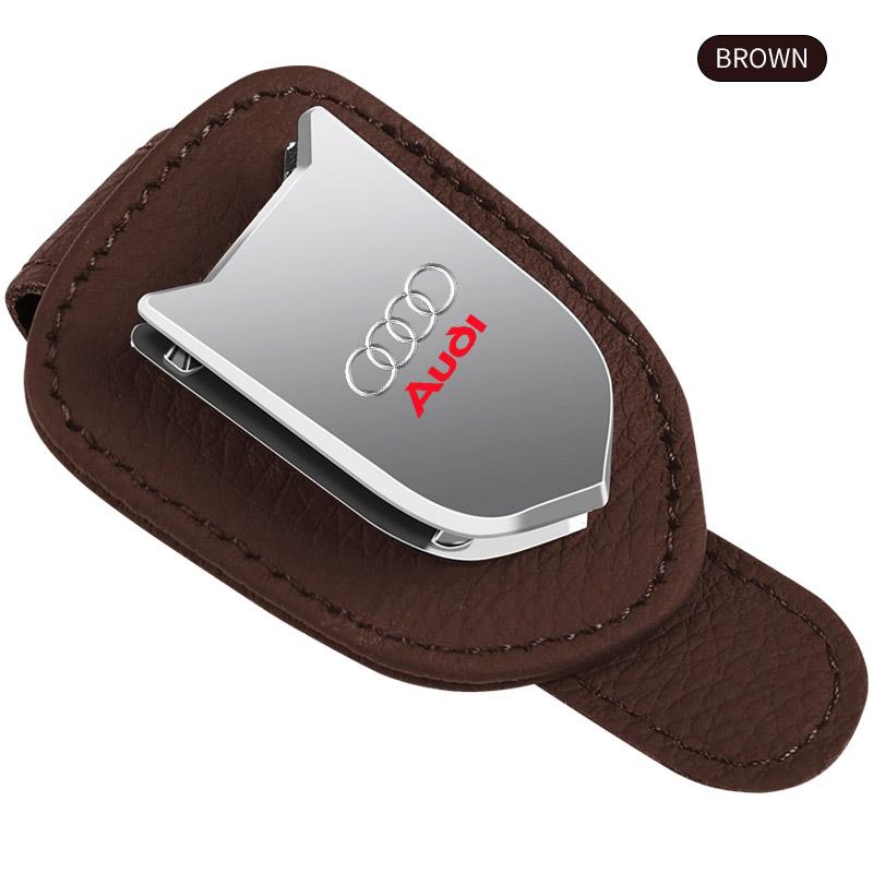 Car Auto Sun Visor Glasses Box Sunglasses Clip Card Ticket Holder Stand for Audi A3 A4 B5 B6 A3 8P 8V 8L A5 A6 C6 C5 A1 A7 A8 Q2 Q3 TT RS3 RS4