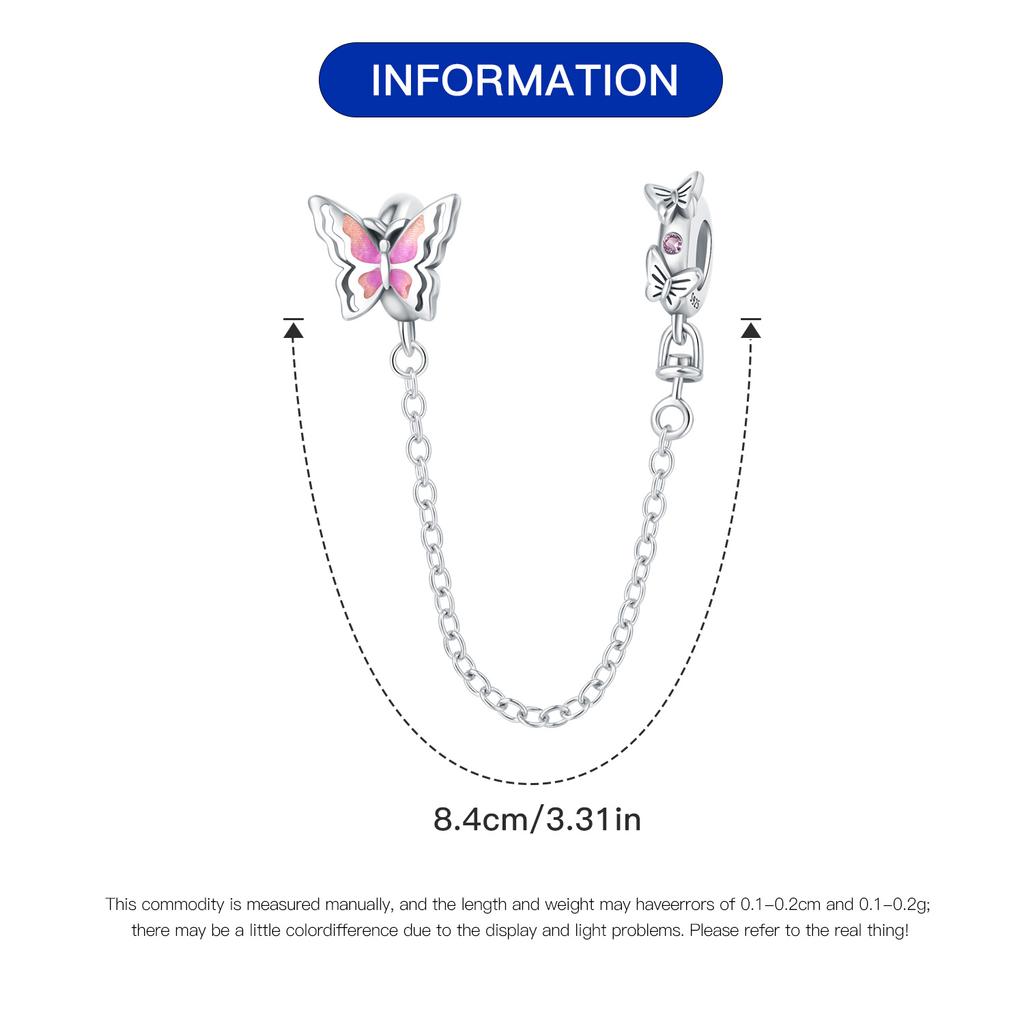 Original Copper Charms Luxury Butterfly Insect Safety Chain Beads Fit Bracelet Diy Women Making Delicate Gift