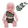 Leopardenmuster Babypuppenkleidung Badeanzüge 18-Zoll-Babypuppe Badeanzug mit Haarspange
