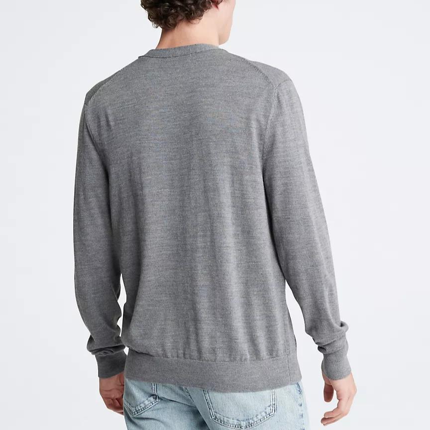 Calvin Klein Minimalist Comfortable Warm Long Sleeve Sweater Men sweater Medium-Gray 40QM317-030
