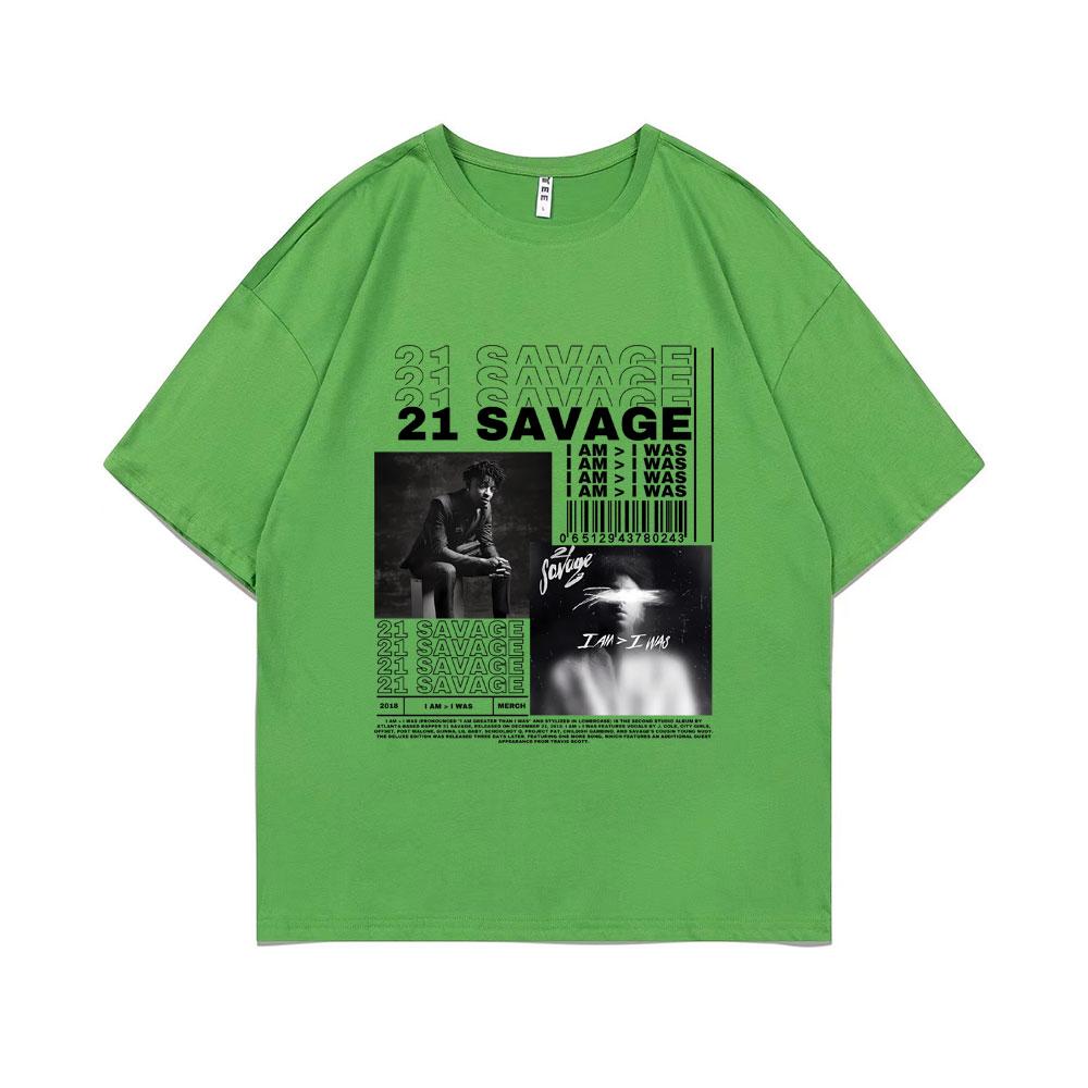 

Rapper 21 Savage I Am I Was Music Album Graphic T-shirt Unisex Hip Hop T Shirts Male Vintage Casual Tshirt Unisex Fashion Streetwear 4XL
