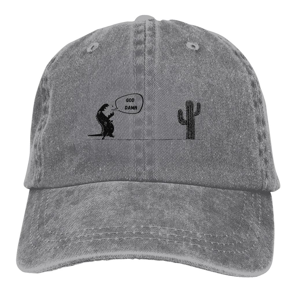 Adjustable Solid Color Baseball Cap Trex Cactus Washed Cotton Trex Cactus Offline Funny Games Sports Woman Hat