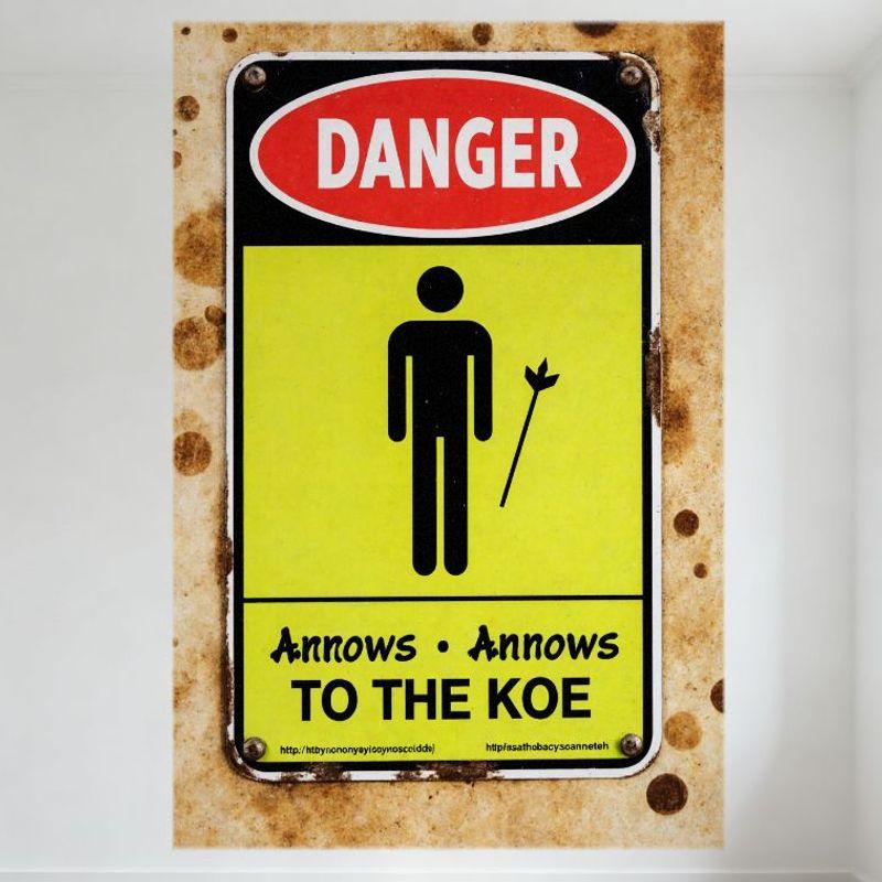 DORA Tin Sign Vintage Warning Danger Tin Sign with Yellow Background Human Figure Black Borders Rusty Metal Wall Decor for Bar Pub Home C 20x30cm(7.8x11.8inch)