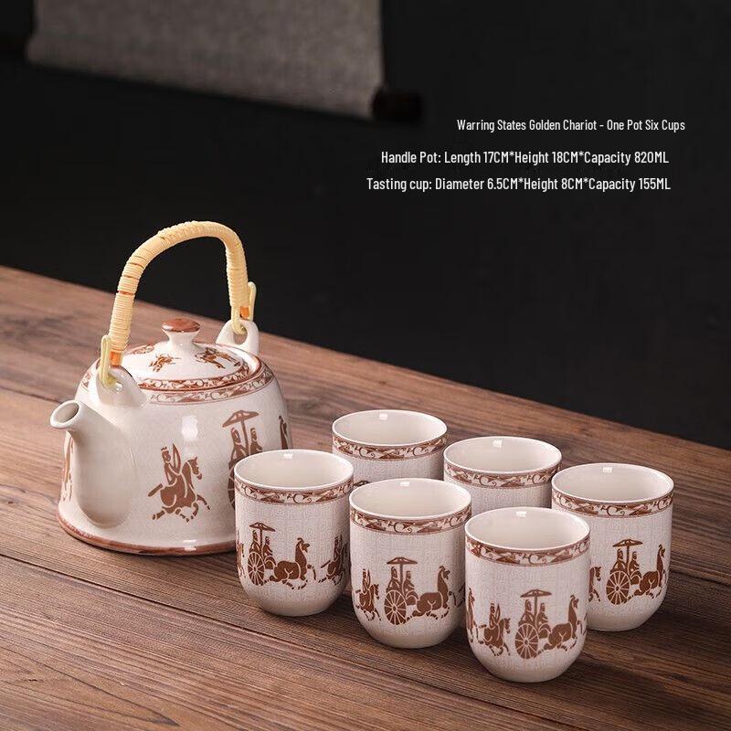 

Ретро Синий и Белый Керамический Чайный Набор с Чайником