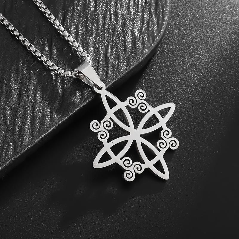 Witches Celtic Knot Triskele Triskelion Necklace for Men's Stainless Steel Witchcraft Paranormal Protection Symbol Jewelry