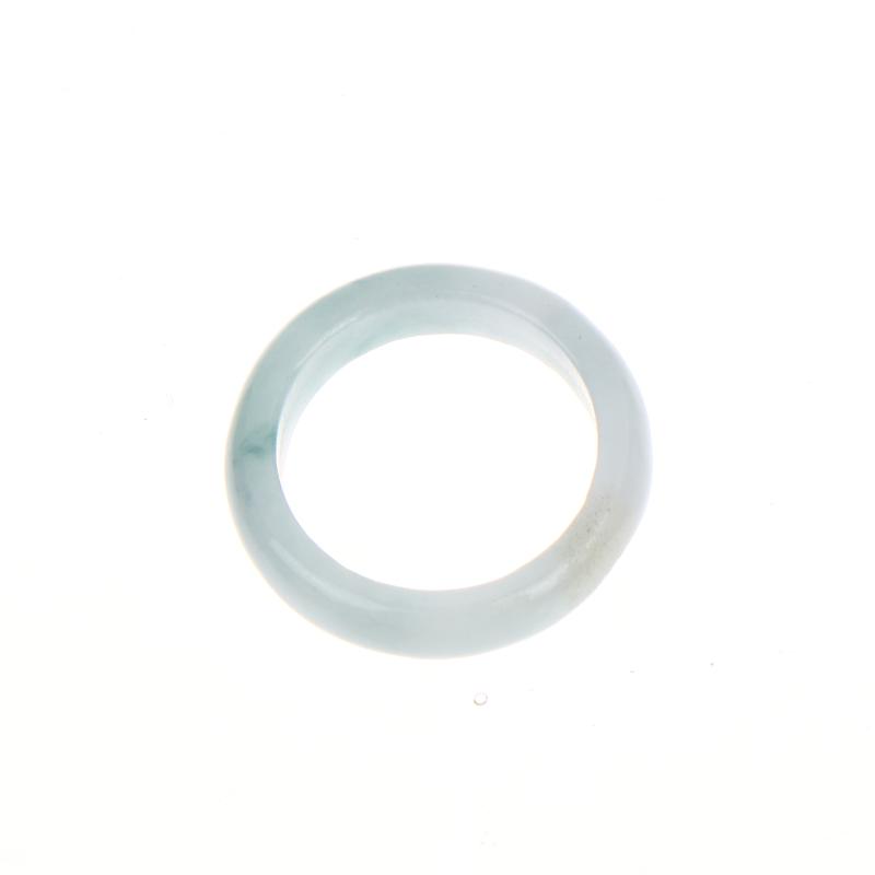 1 Pcs A Grade Jadeite Ring For Men And Women White Ice Type Finger Ring Simple Style Unisex Ring
