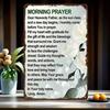 Inspirational Morning Prayer Quotes Sign EasyHang Waterproof Weatherproof Decor for Home Vintage Black Wall Art Gift