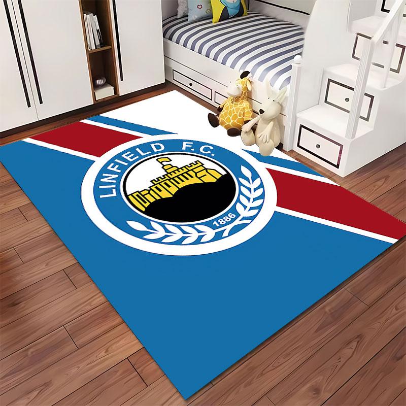 Linfield FC Logo Carpet Design suitable as a non-slip mat for the living room or bedroom sofa