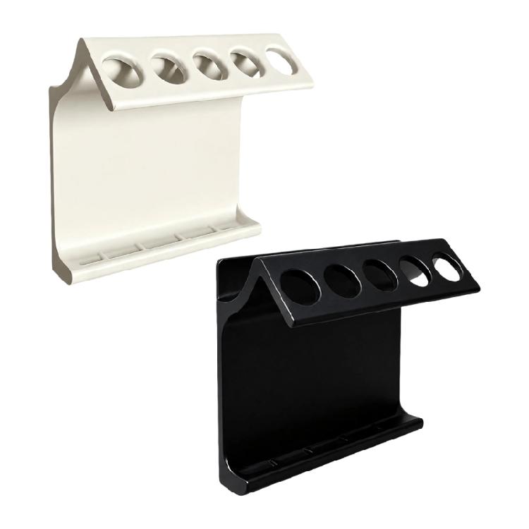 Ventilated 3D Printed Toothbrush Holder for Bathroom, Hanging Toothpaste Rack with 5 Positions and Lower Storage Shelf, Space Saving