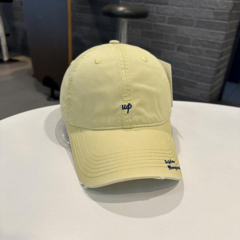 UP letter embroidered baseball cap for women, small face, deep top, wide bay eaves, sun protection, sunshade, soft top cap for men, American style