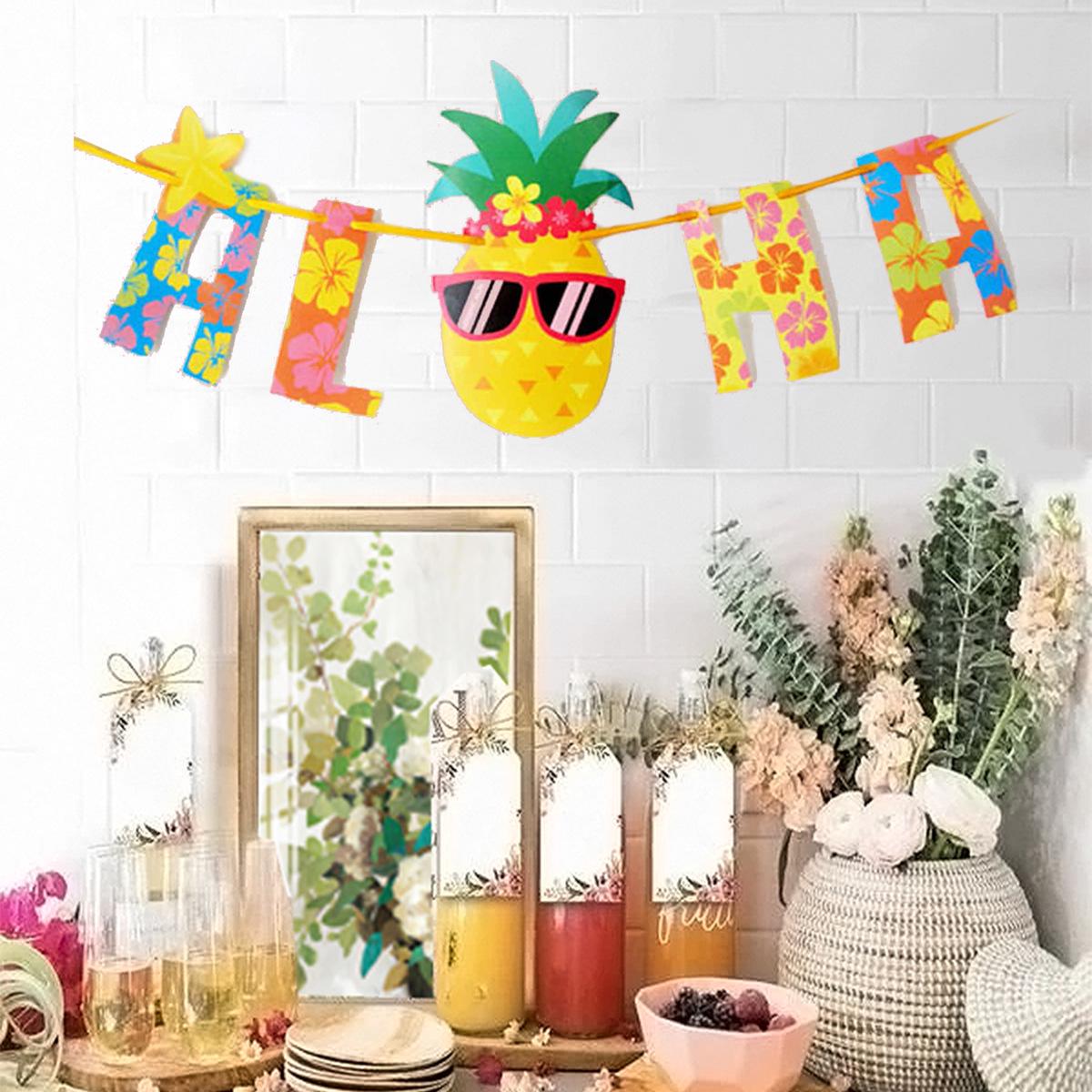 Hawaiian Flamingo Beach Resort Wedding Party 21-Piece Prop Set