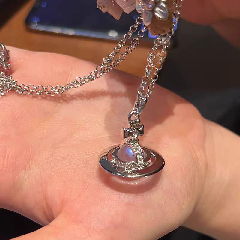 Náhrdelník Empress Dowager Aurora Laser Style Orb s průsvitným designem planety