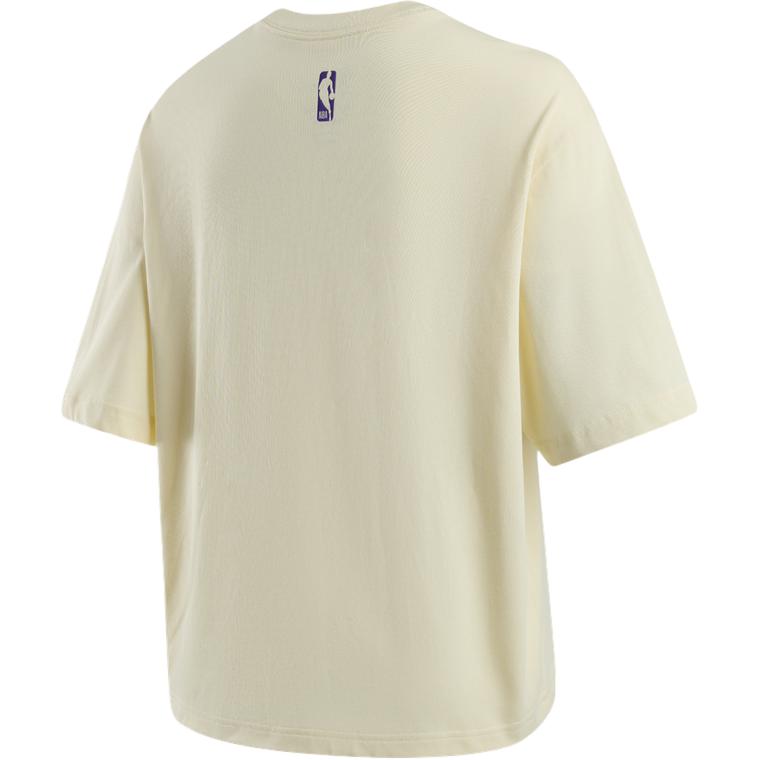Nike X NBA Collaboration Los Angeles Lakers Logo Letter Print Pattern Crew Neck Pullover Short Sleeve T-Shirt Women T-Shirts Coconut-Milk HF0982-113