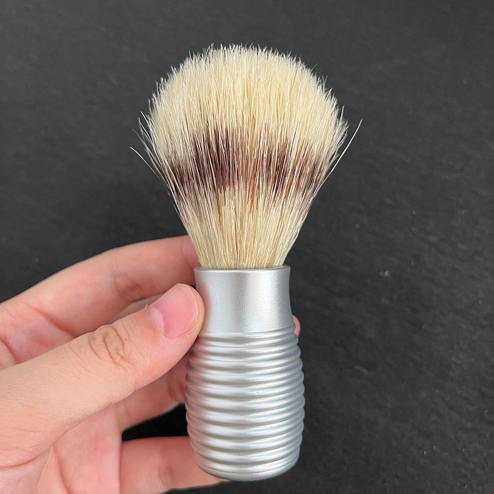 Men's Traditional Shaving Brush: Soft Bristle Nylon & Badger Hair for Beard.
