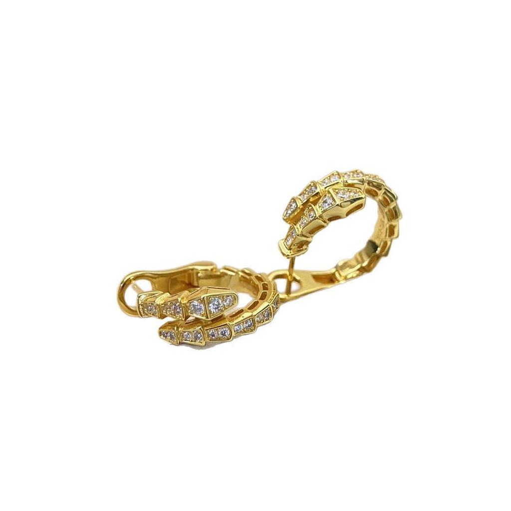Elegant Snake-Shaped Earrings: Luxurious, Lightweight, Fashionable Diamond Ear Clips for Women
