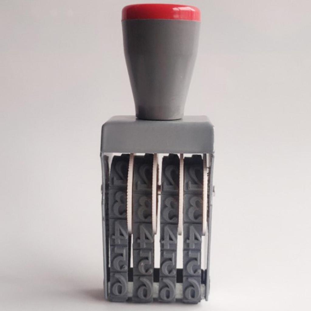 4x Numbering Stamp Number Stamp Digital 4 Bands Rolling Stamp for Date Office