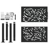 Black Garden Gate 105X106 Cm Steel Flame Pattern