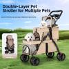 Foldable Double Pet Stroller with 2 Carriages Dog Stroller New Cat Strollers  for Dogs and Cats