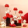 Wealth Attracting Balloon Kitten Figurine, Colorful Resin Desktop Ornament for Home and Offices Desktop Disaplay Ornament