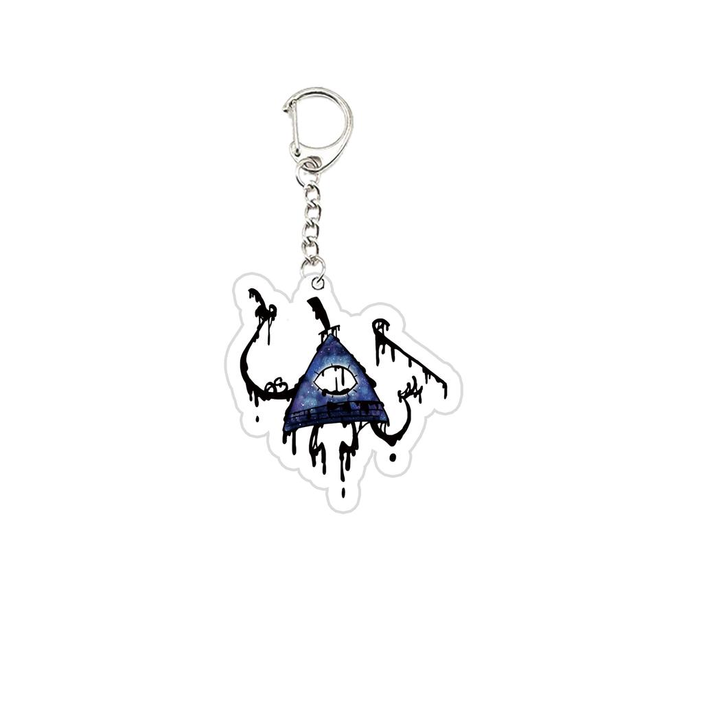Portachiavi Bill Cipher Anime Portachiavi Portachiavi per Accessori Borsa Ciondolo Acrilico Catene Portachiavi Bill Cipher Regali per Studenti Fan