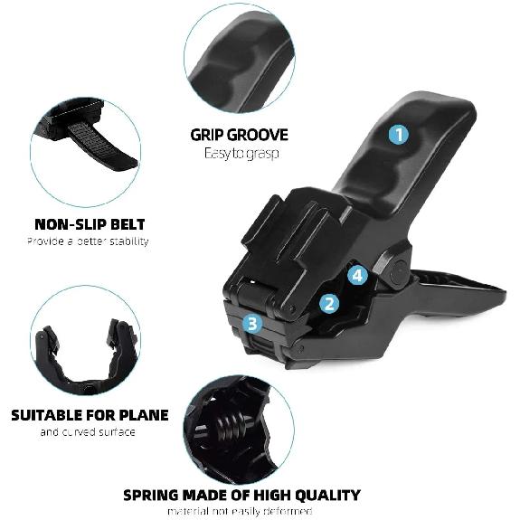TELESIN Jaws Flex Clamp Mount Adjustable Gooseneck Mount for GoPro Hero 13 12 11 10 9 8 DJI OSMO Action 5Pro 4 3 Insta360 X5 X4