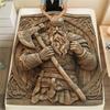 Viking Warrior Pattern Flannel Blanket, High Quality Comfortable for All Seasons, Home Decor, Warmth and Comfort, Perfect for Gifts.
