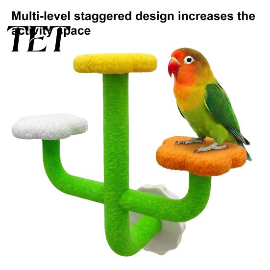 Multi-tiered Bird Perch Cactus Parrot Perch, Multi-Tier Textured Non-slip Standing Platform, Budgie Cage Accessories Toy, Accessory for Parakeets