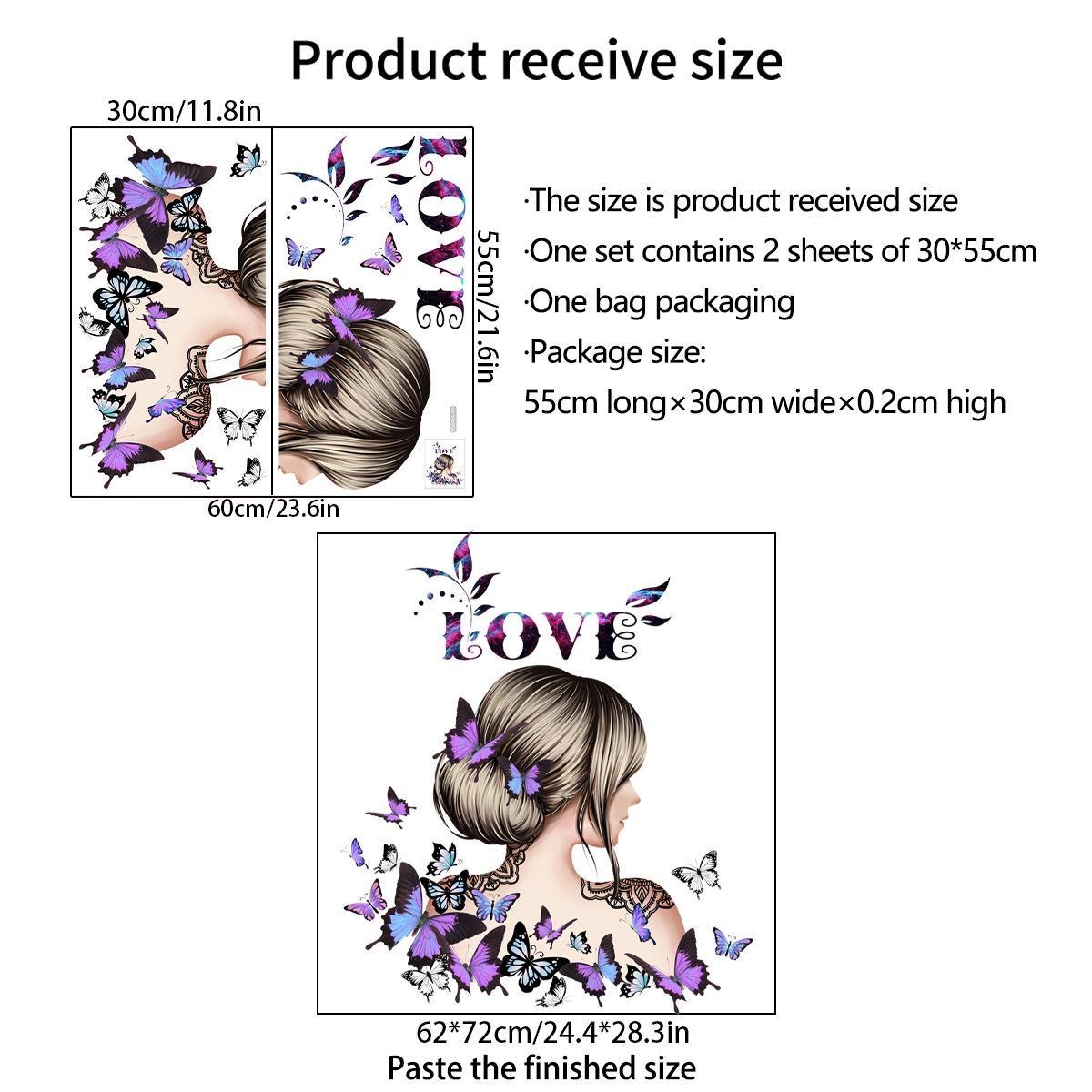 

Настенная наклейка Бабочка Английский слоган Девочка Цветок Наклейка на стену Бумага Украшение для гостиной Самоклеящаяся C