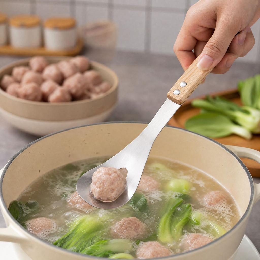 Stainless Meatball Making with Non-Stick Scoop for Homemade Meatballs