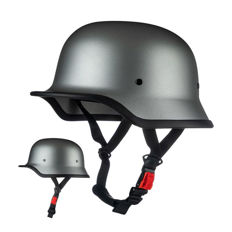 IBK Soldiers Vintage Half Helmets Men And Women Motorcycle Hareid Style Bucket Helmet Cruise Electric Vehicle Helmet