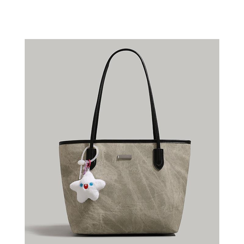 Customized simple commuter tote bag for women 2025 new trendy large-capacity bento bag, student underarm tote bag in class