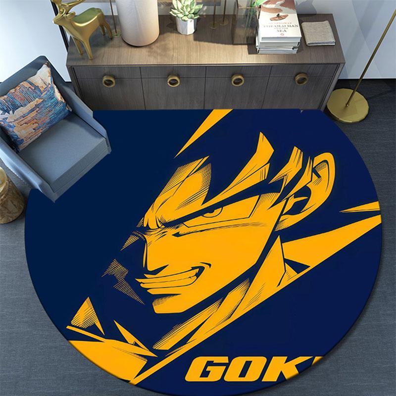 Goku pattern round rug,Carpet Rug for Living Room Bedroom Playroom ,Non-slip Floor Mat,Holiday Gifts and Birthday Gifts.