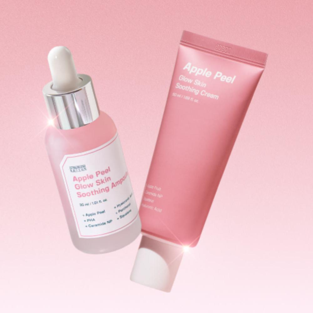 SUNGBOON EDITOR Apple Peel Soothing Collagen Cream 50ml + Hydrating Moisture Calming Ampoule 30ml Set | Deep Hydration  Skin Barrier Repair
