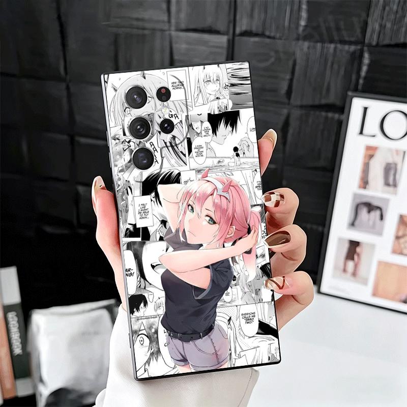 Darling Zero Two 02 Anime Soft Phone Case for Samsung Galaxy S26 S25 Edge S24 Ultra S23 Plus S22 S21 FE S20 Black Cover Back She