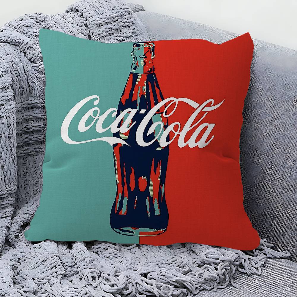 C-Cocas C-cola Vintage Logo Cushion Cover Polyester Sofa Cushions Decorative Throw Pillows Home Decoration Pillowcover