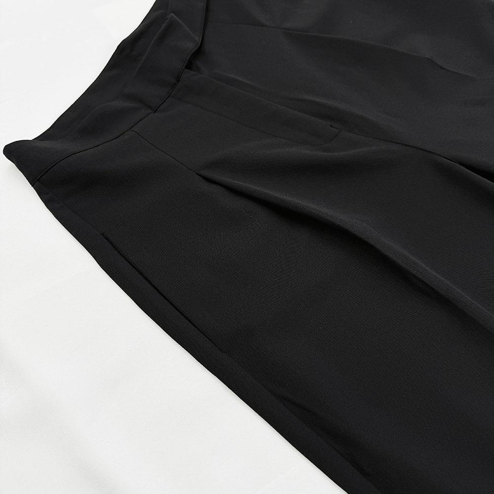 Hot Selling Simple Black Floor-Length Wide-Leg Trousers Commuting Loose High-Waist Draped Suit Pants for Women