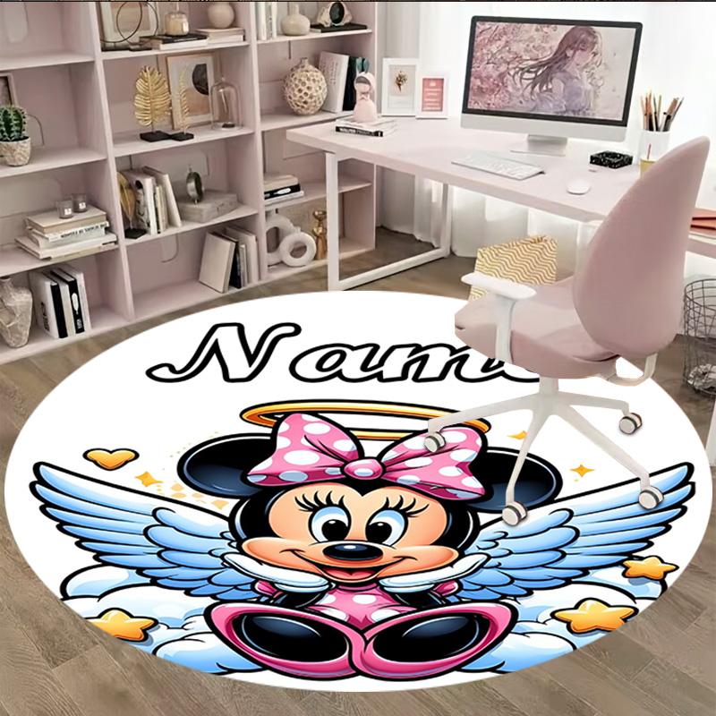 Customizable Minnie (18) Round Non-Slip Carpet - Ideal for Garden, Picnic, Office, Perfect for Decoration, Suitable For All Seasons