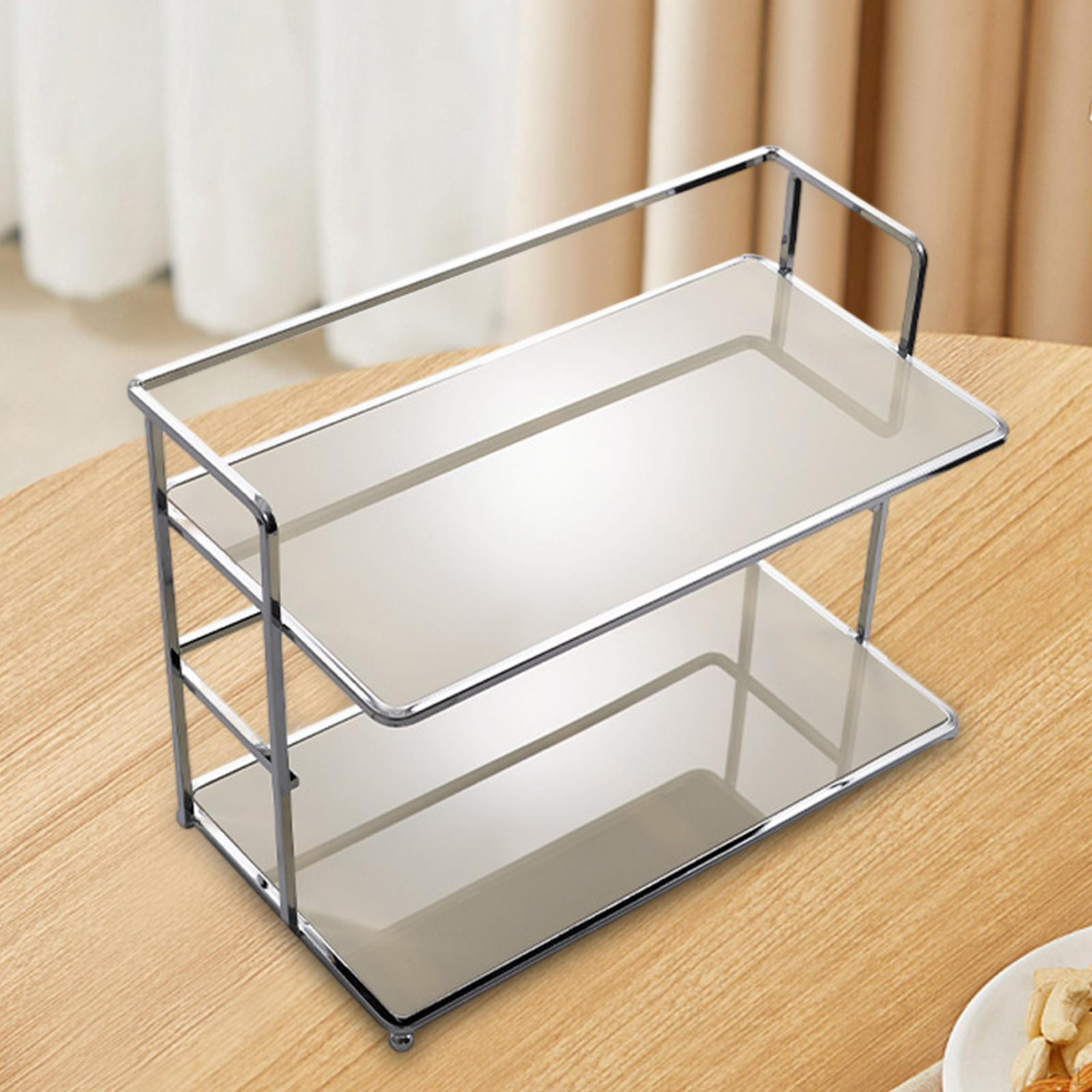 

Акриловый поднос для хранения косметических канцелярских принадлежностей, двухслойная настольная стойка