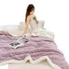 Solid Color Winter Lamb Wool Double Layer Jacquard Velvet Blanket