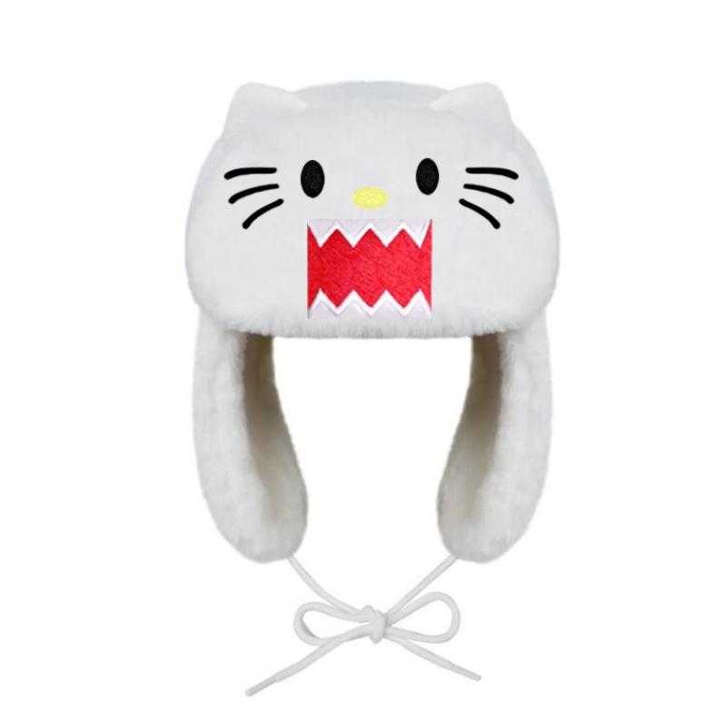 

Теплая лыжная шапка с рисунком из мультфильма для мужчин и женщин из Европы и Америки Y2K на осень и зиму OneSize слоновая кость