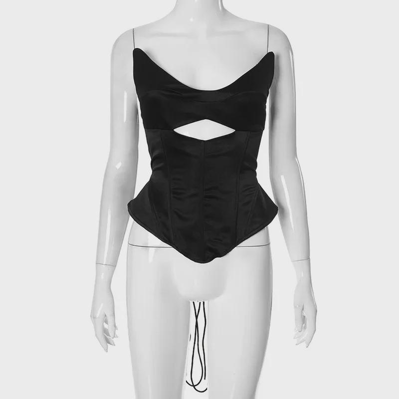 

Sawadika Q24TP534 глубокий V-образный вырез на спине сексуальный облегающий топ Fishbone Large